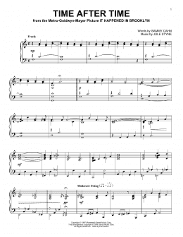 page one of Time After Time (Piano Solo)