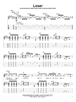 page one of Loser (Guitar Tab (Single Guitar))