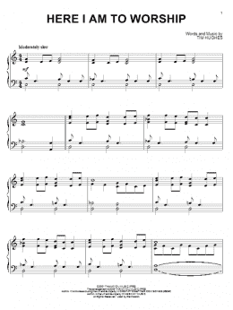 page one of Here I Am To Worship (Piano Solo)