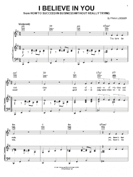 page one of I Believe In You (Piano, Vocal & Guitar Chords (Right-Hand Melody))