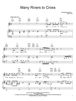 page one of Many Rivers To Cross (Piano, Vocal & Guitar Chords (Right-Hand Melody))