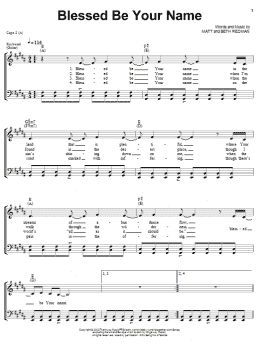 page one of Blessed Be Your Name (Piano, Vocal & Guitar Chords (Right-Hand Melody))