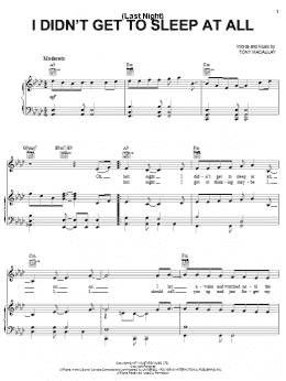 page one of (Last Night) I Didn't Get To Sleep At All (Piano, Vocal & Guitar Chords (Right-Hand Melody))