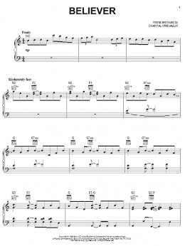 page one of Believer (Piano, Vocal & Guitar Chords (Right-Hand Melody))