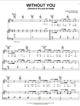 page one of Without You (Piano, Vocal & Guitar Chords (Right-Hand Melody))