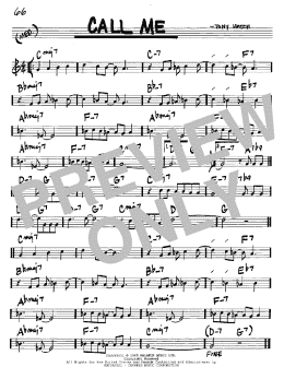 page one of Call Me (Real Book – Melody & Chords – C Instruments)