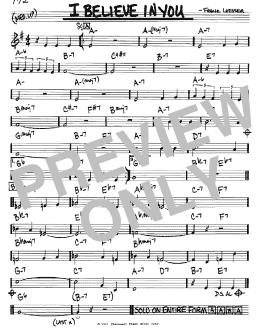 page one of I Believe In You (Real Book – Melody & Chords – C Instruments)