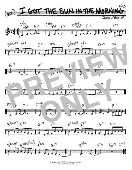 page one of I Got The Sun In The Morning (Real Book – Melody & Chords – C Instruments)