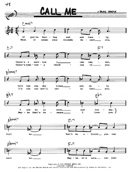 page one of Call Me (Real Book – Melody, Lyrics & Chords)