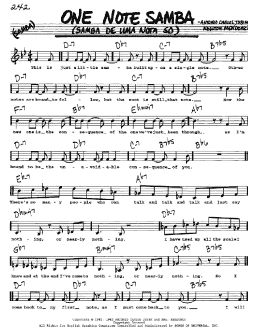 page one of One Note Samba (Samba De Uma Nota So) (Real Book – Melody, Lyrics & Chords)