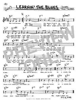 page one of Learnin' The Blues (Real Book – Melody, Lyrics & Chords)