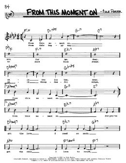 page one of From This Moment On (from Kiss Me, Kate) (Real Book – Melody, Lyrics & Chords)