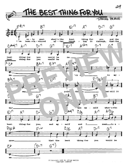 page one of The Best Thing For You (Real Book – Melody, Lyrics & Chords)