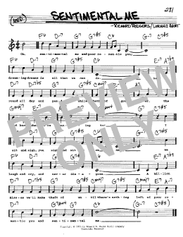 page one of Sentimental Me (Real Book – Melody, Lyrics & Chords)