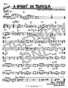 page one of A Night In Tunisia (Real Book – Melody & Chords – Bb Instruments)