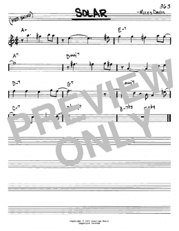 page one of Solar (Real Book – Melody & Chords – Eb Instruments)