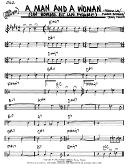 page one of A Man And A Woman (Un Homme Et Une Femme) (Real Book – Melody & Chords – Bb Instruments)