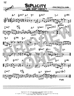 page one of Boplicity (Be Bop Lives) (Real Book – Melody & Chords – Bb Instruments)