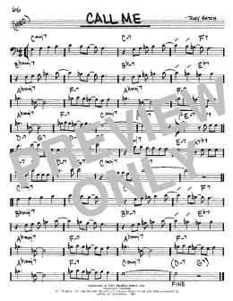 page one of Call Me (Real Book – Melody & Chords – Bass Clef Instruments)