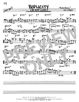 page one of Boplicity (Be Bop Lives) (Real Book – Melody & Chords – Bass Clef Instruments)