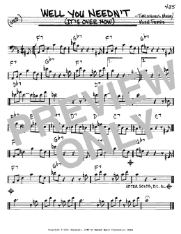 page one of Well You Needn't (It's Over Now) (Real Book – Melody & Chords – Bass Clef Instruments)