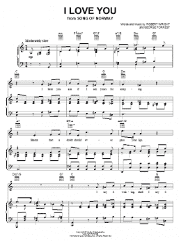 page one of I Love You (Piano, Vocal & Guitar Chords (Right-Hand Melody))