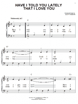 page one of Have I Told You Lately That I Love You (Easy Piano)