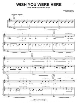 page one of Wish You Were Here (Piano, Vocal & Guitar Chords (Right-Hand Melody))