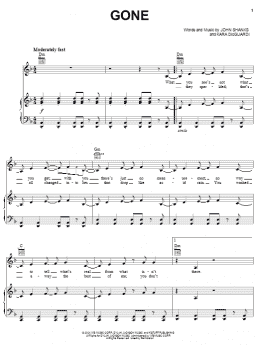 page one of Gone (Piano, Vocal & Guitar Chords (Right-Hand Melody))