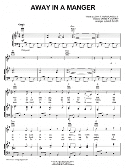 page one of Away In A Manger (Piano, Vocal & Guitar Chords (Right-Hand Melody))