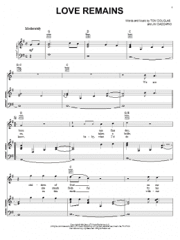 page one of Love Remains (Piano, Vocal & Guitar Chords (Right-Hand Melody))