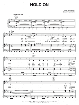 page one of Hold On (Piano, Vocal & Guitar Chords (Right-Hand Melody))