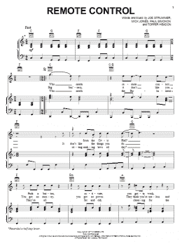 page one of Remote Control (Piano, Vocal & Guitar Chords (Right-Hand Melody))