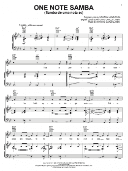 page one of One Note Samba (Samba De Uma Nota So) (Piano, Vocal & Guitar Chords (Right-Hand Melody))