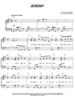 page one of Jeremy (Easy Piano)