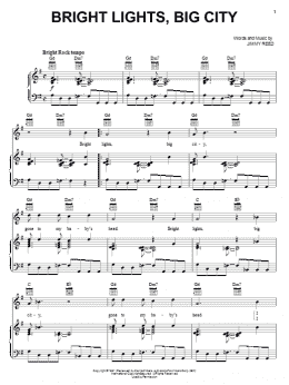 page one of Bright Lights, Big City (Piano, Vocal & Guitar Chords (Right-Hand Melody))