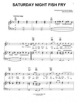 page one of Saturday Night Fish Fry (Piano, Vocal & Guitar Chords (Right-Hand Melody))