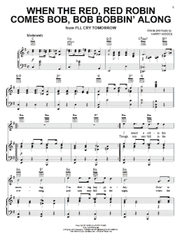 page one of When The Red, Red Robin Comes Bob, Bob Bobbin' Along (Piano, Vocal & Guitar Chords (Right-Hand Melody))