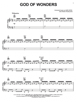 page one of God Of Wonders (Piano, Vocal & Guitar Chords (Right-Hand Melody))