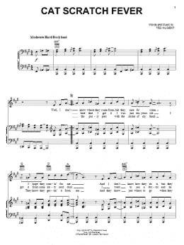 page one of Cat Scratch Fever (Piano, Vocal & Guitar Chords (Right-Hand Melody))