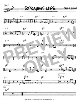 page one of Straight Life (Real Book – Melody & Chords – C Instruments)