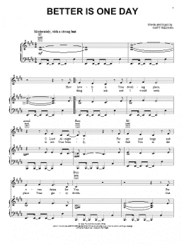 page one of Better Is One Day (Piano, Vocal & Guitar Chords (Right-Hand Melody))