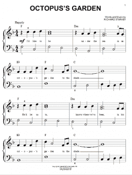 page one of Octopus's Garden (Big Note Piano)