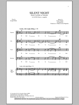 page one of Silent Night (SATB Choir)