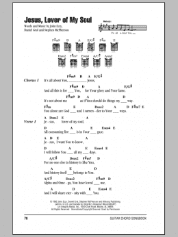 page one of Jesus, Lover Of My Soul (Guitar Chords/Lyrics)