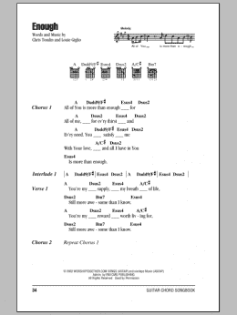 page one of Enough (Guitar Chords/Lyrics)