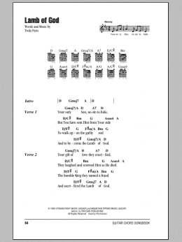 page one of Lamb Of God (Guitar Chords/Lyrics)