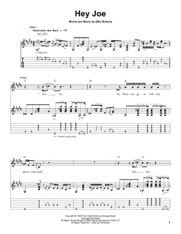 page one of Hey Joe (Guitar Tab (Single Guitar))