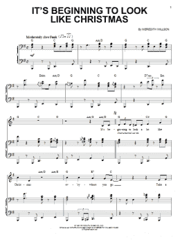 page one of It's Beginning To Look Like Christmas (Piano & Vocal)