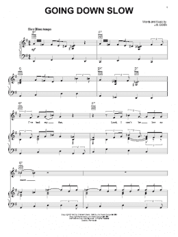 page one of Going Down Slow (Piano, Vocal & Guitar Chords (Right-Hand Melody))